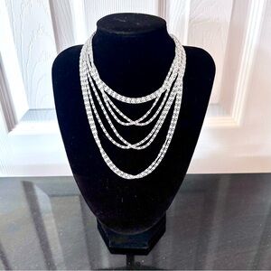 Vintage Sarah Coventry Multi-Strand Silver Tone Necklace